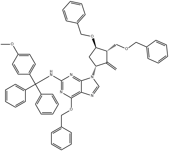 2-N-[(4-Methoxyphenyl)-diphenylMethyl]-4,6'-O-dibenzyl ent-Entecavir Struktur