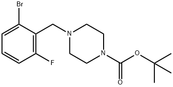 2-(4-BOC-PiperazinoMethyl)-1-broMo-3-fluorobenzene Struktur