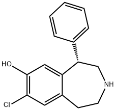 8-Chloro-2,3,4,5-tetrahydro-5-phenyl-1H-3-benzazepin-7-ol, hydrochloride, (S) Struktur