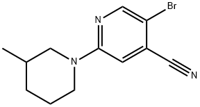 5-broMo-2-(3-Methylpiperidin-1-yl)isonicotinonitrile Struktur