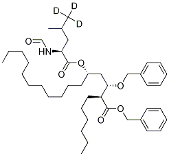 Benzyl (2S,3S,5S)-2-Hexyl-3-benzyloxy-5-[[(S)-2-(formylamino)-4-(methyl-d3)-pentanoyl]oxy]hexadecanoate Struktur