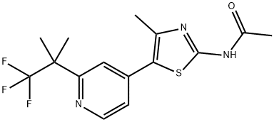 Acetamide,N-[4-methyl-5-[2-(2,2,2-trifluoro-1,1-dimethylethyl)-4-pyridinyl]-2-thiazolyl]- Struktur