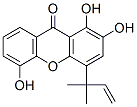 1,2,5-Trihydroxy-4-(1,1-dimethyl-2-propenyl)xanthone Struktur