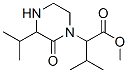 methyl 3-methyl-2-(2'-oxo-3'-isopropyl-1'-piperazinyl)butanoate Struktur