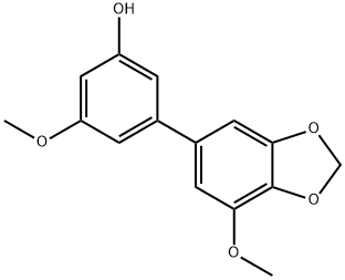 3'-Hydroxy-5,5'-dimethoxy-3,4-methylenedioxybiphenyl Struktur