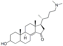 3-hydroxy-24-dimethylaminochol-8(14)-en-15-one Struktur