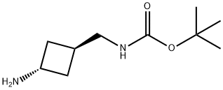 trans-3-(Boc-aminomethyl)cyclobutylamine Struktur