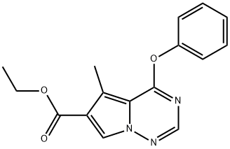 5-Methyl-4-phenoxy-pyrrolo[2,1-f][1,2,4]triazine-6-carboxylic acid ethyl ester Struktur