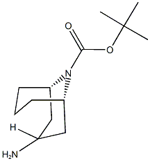 9-Azabicyclo[3.3.1]nonane-9-carboxylic acid, 3-amino-, 1,1-dimethylethyl ester, (3-exo)- Struktur