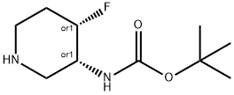 (3S,4R)-rel-3-(Boc-aMino)-4-fluoropiperidine Structure