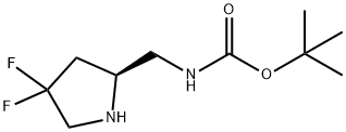 tert-butyl N-{[(2S)-4,4-difluoropyrrolidin-2-yl]methyl}carbamate Struktur