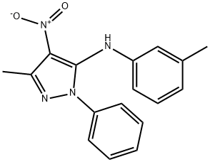 3-Methyl-N-(3-methylphenyl)-4-nitro-1-phenyl-1H-pyrazole-5-amine Struktur