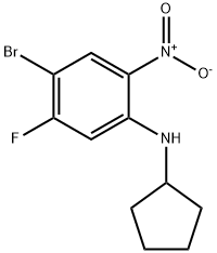 4-BroMo-N-cyclopentyl-5-fluoro-2-nitroaniline Struktur