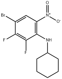 4-BroMo-N-cyclohexyl-2,3-difluoro-6-nitroaniline Struktur