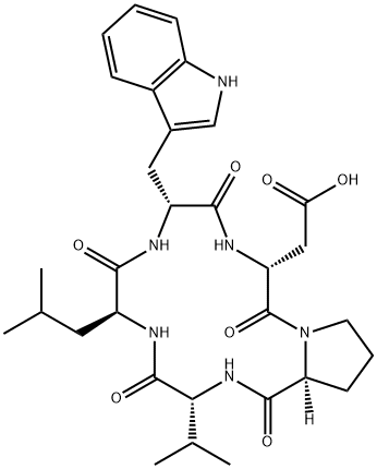 環(huán)(D-ALPHA-天冬氨酰-L-脯氨酰-D-纈氨酰-L-亮氨酰-D-色氨酰), 136553-81-6, 結(jié)構(gòu)式