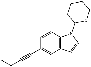 5-(But-1-yn-1-yl)-1-(tetrahydro-2H-pyran-2-yl)-1H-indazole Struktur