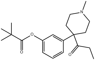 2,2-Dimethylpropanoic acid 3-[1-methyl-4-(1-oxopropyl)-4-piperidinyl]phenyl ester Struktur