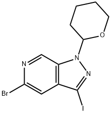 5-BroMo-3-iodo-1-(tetrahydro-2H-pyran-2-yl)-1H-pyrazolo[3,4-c]pyridine Struktur