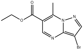 3-Bromo-7-methylpyrazolo[1,5-a]pyrimidine-6-carboxylic acid ethyl ester Struktur