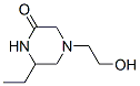 Piperazinone, 6-ethyl-4-(2-hydroxyethyl)- (9CI) Struktur