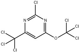 2-chloro-4-trichloromethyl-6-trichloromethoxypyrimidine Struktur