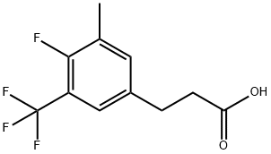 3-[4-Fluoro-3-methyl-5-(trifluoromethyl)phenyl]propionicacid Struktur