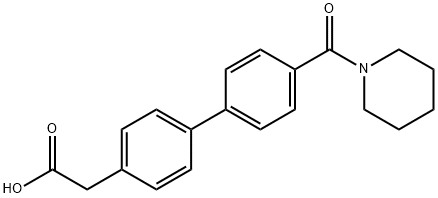 {4-[4-(Piperidinocarbonyl)phenyl]phenyl}acetic acid Struktur