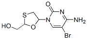 5-bromo-1-(2-(hydroxymethyl)-1,3-oxathiolan-5-yl)cytosine Struktur