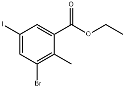 3-BROMO-5-IODO-2-METHYL BENZOIC ACID ETHYL ESTER Struktur