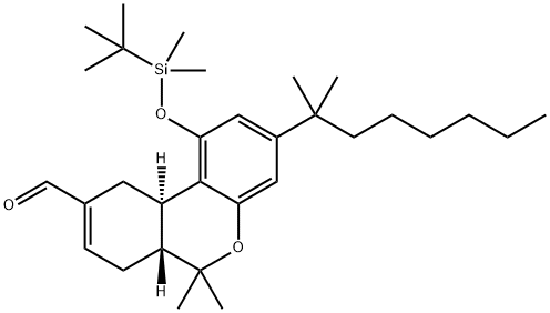 (6AR,10AR)-1-(TERT-BUTYL-DIMETHYL-SILANYLOXY)-3-(1,1-DIMETHYL-HEPTYL)-6,6-DIMETHYL-6A,7,10,10A-TETRAHYDRO-6H-BENZO[C]CHROMENE-9-CARBALDEHYDE Struktur