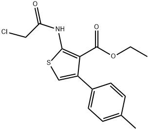 2-(2-CHLORO-ACETYLAMINO)-4-P-TOLYL-THIOPHENE-3-CARBOXYLIC ACID ETHYL ESTER Struktur