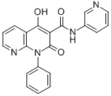 1,2-Dihydro-4-hydroxy-2-oxo-1-phenyl-N-3-pyridinyl-1,8-naphthyridine-3 -carboxamide Struktur