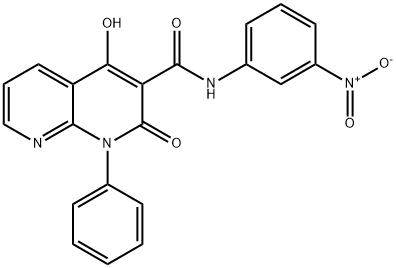 1,2-Dihydro-4-hydroxy-N-(3-nitrophenyl)-2-oxo-1-phenyl-1,8-naphthyridi ne-3-carboxamide Struktur