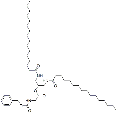 1,3-bis(hexadecanoylamino)propan-2-yl 2-phenylmethoxycarbonylaminoacet ate Struktur