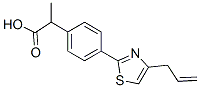 α-Methyl-4-[4-(2-propenyl)-2-thiazolyl]benzeneacetic acid Struktur