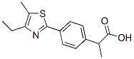 α-Methyl-4-(4-ethyl-5-methyl-2-thiazolyl)benzeneacetic acid Struktur