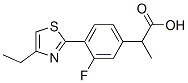 3-Fluoro-α-methyl-4-(4-ethyl-2-thiazolyl)benzeneacetic acid Struktur