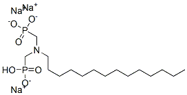 trisodium hydrogen [(tetradecylimino)bis(methylene)]diphosphonate Struktur