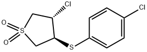 3-CHLORO-4-[(4-CHLOROPHENYL)THIO]TETRAHYDRO-1H-1LAMBDA6-THIOPHENE-1,1-DIONE Struktur