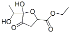 Tetrahydro-5-hydroxy-5-(1-hydroxyethyl)-4-oxo-2-furancarboxylic acid ethyl ester Struktur