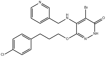 4-Bromo-6-[3-(4-chlorophenyl)propoxy]-5-(pyridin-3-ylmethylamino)pyridazin-3(2H)-one hydrochloride (free base) Struktur