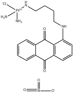 1-(4-aminobutylamino)anthracene-9,10-dione, azane, platinum(+2) cation , chloride, nitrate Struktur