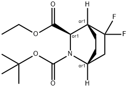 Ethyl (1R,3R,4R)-rel-2-Boc-5,5-difluoro-2-azabicyclo[2.2.2]octane-3-carboxylate Struktur