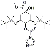 (1α,3R,4α,5R)-3,5-Bis[[(1,1-diMethylethyl)diMethylsilyl]oxy]-1-hydroxy-4-(1H-iMidazol-1-ylthioxoMethoxy)-cyclohexanecarboxylic Acid Methyl Ester Struktur