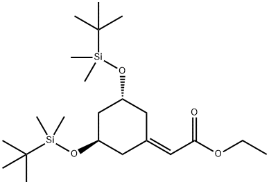 (3R-trans)-[3,5-Bis[[(1,1-diMethylethyl)diMethylsilyl]oxy]cyclohexylidene]-acetic Acid Ethyl Ester Struktur