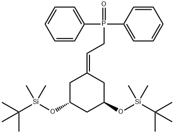 (3R-trans)-[2-[3,5-Bis[[(1,1-diMethylethyl)diMethylsilyl]oxy]cyclohexylidene]ethyl]diphenyl-phosphine Oxide Struktur