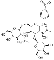 4-Nitrophenyl 2-Acetamido-6-O-(2-acetamido-2-deoxy-b-D-glucopyranosyl) -3-O-(b-D-galactopyranosyl)-2-deoxy-a- D-galactopyranoside Struktur