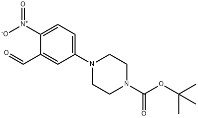 tert-Butyl 4-(3-formyl-4-nitrophenyl)-piperazine-1-carboxylate Struktur