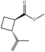 Cyclobutanecarboxylic acid, 2-(1-methylethenyl)-, methyl ester, (1R-trans)- Struktur