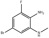 4-Bromo-2-fluoro-6-(methylamino)aniline, 5-Bromo-3-fluoro-N1-methylphenylene-1,2-diamine Struktur